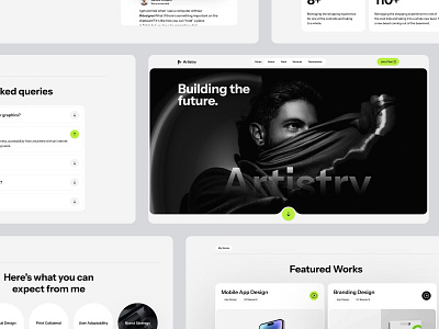 Artistry - Website Template dark design portfolio elegant landing landing page marketer minimal personal cv portfolio template testimonial ui unified ui unifiedui website