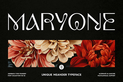 Maryone Font alternate branding decorative design display elegant experimental floral flower flowing font illustration logo luxury posh typeface typography ui unique