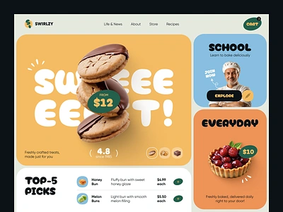 Website for a Food Brand ✦ Swirlzy landing landing design landing page landing page design landing ui landing ux