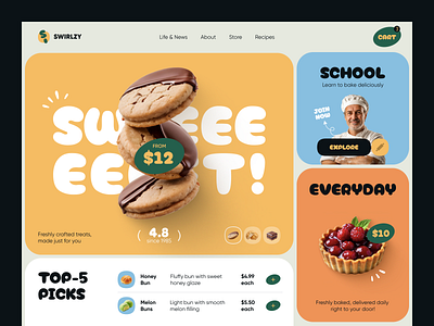 Website for a Food Brand ✦ Swirlzy design interface product service startup ui ux web website