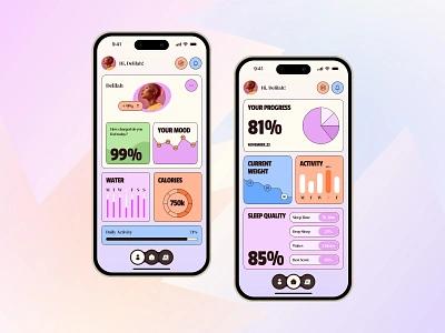 4ME - Health Tracker app design calendar health journal meditation mental mental care mental health mobile app mobile design mood tracker self care startup statistics stress tracker tracker treatment ui ux virtual care wellness