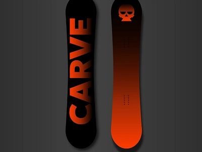 Snowboard black concept gradient illustration illustrator mountain product design red ski skull snowboard typography