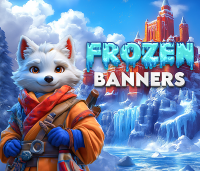 Casino banners (Frozen)❄️ art banner banners cartoon style casino casino banner casino banners casino online frozen graphic design ui