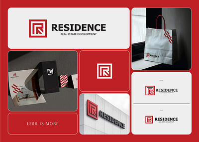 Uplifting Residence Identity branding design geometric graphic design identity logo logo design r letter real estate red square typeface uplift uplifting visual identity