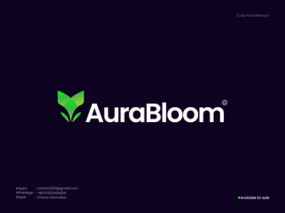 AuraBloom - A Symbol of Grace and Vitality | Choton99design abstract aesthetic branding business choton choton99design chotondesigner creative flatdesign graphic design icon identity illustration inspiration logo logodesign logomark modern monogram typography