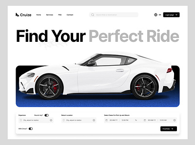 Car Booking Company Website Hero Section 3d animation branding car car booking car renting graphic design hero section hero section design logo modern ui motion graphics renting car ui uiux web design