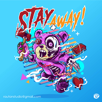 Stay Away cartoon character characterdesign clothing graphic design hallooween illustration illustrator mascot merchandise scary