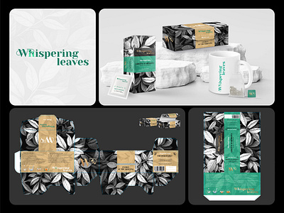 Whispering Leaves: Packaging Design box design branding graphic design logo packaging design print design tea brand