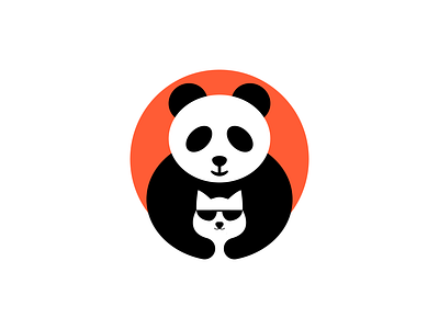 panda & cat logo animal logo animals brand identity brand logo cat logo colorful logo funny logo logo deign logo designer logo mark modern logo negative space panda logo