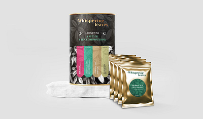 Whispering Leaves: package design branding graphic design logo package design pre press print print design tea brand