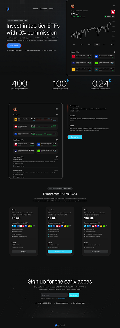 Investment Landing Page figma landingpage ui uiux web design