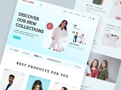 DreamMED - Website Redesign branding clean design ecommerces homepage landing page madicel product page ui ui design ui ux designer web design website