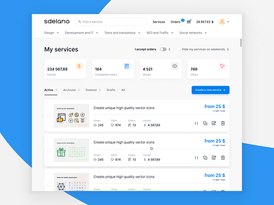 Services Dashboard dashboard ui user interface web