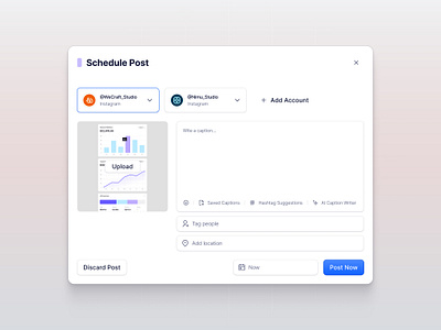 Schedule Post - Social Media Post Planner b2b components design system planner post post planner product design saas saas product schedule post scheduler social media social media planner ui webapp