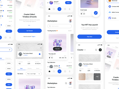 Enefthy NFT Mobile App app branding design dribbble figma illustration like mobile moni nft premium uikit shot ui