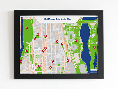 Flat Modern Color Vector Map map visualization