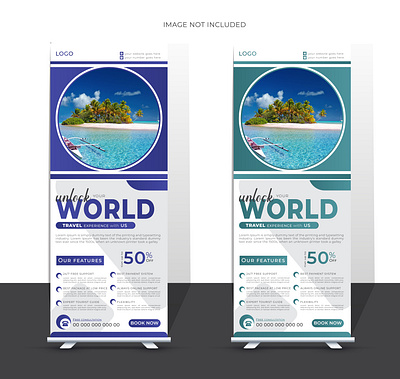 Modern Travel Roll Up Banner Design Template design display banner holiday marketing modern roll up pull up retractable banner roll up roll up banner set signage template tour tourism tourist travel travel roll up vacation x banner yard sign