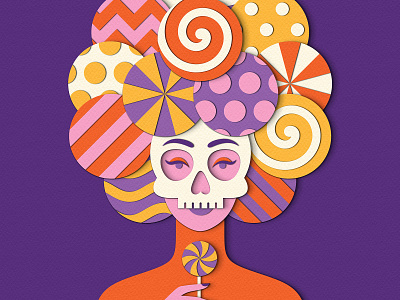 Sugar Skull advertising candy costume design halloween illustration lollipop paper craft people skull sweets