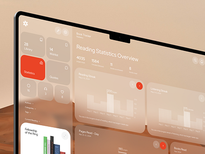 Book Tracker - Reading App Dashboard app book crm dashboard design interface product reading saas service tracker ui ux