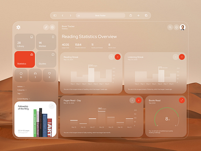 Book Tracker - Reading App Dashboard app book crm dashboard design interface product reading saas service tracker ui ux