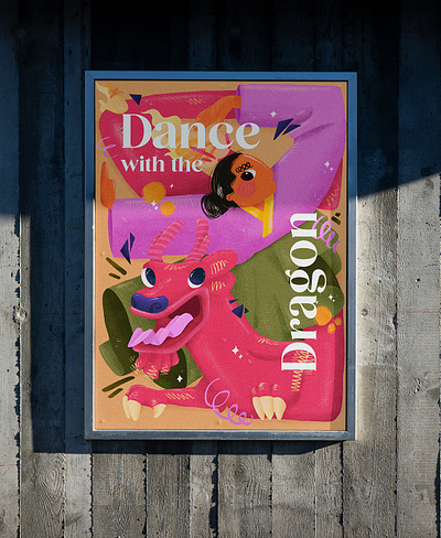 Dance with the Dragon childrenbookillustration colorful cuteart digitalart drawing editorial illustration procreate