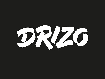 Drizo Logo black calligraphy design graphic logo rough type white