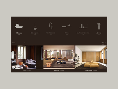 Interior Design website catalog design horizontal scroll interior interior design luxurt website minimal design modern website pictograms rich colors ui uiux web designer web development webdesign website