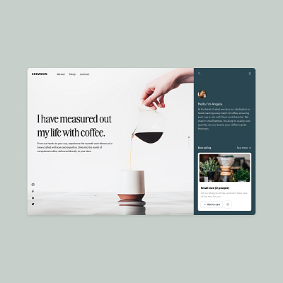 E-commerce Coffee Landing page appdesign brew clean design ecommerce green landing minimalist modern ui uidesign webdesign website