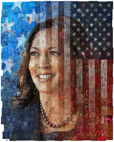 Kamala Harris for the People communityart illustration photocollage photomosaic politics visualdesign