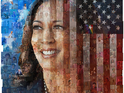 Kamala Harris for the People communityart illustration photocollage photomosaic politics visualdesign