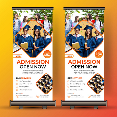 Educational rollup banner design education