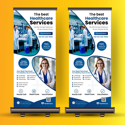 Medical rollup banner design template