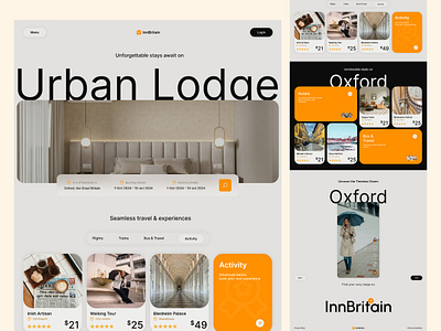 InnBritain landing page UI design travel ui dribbble