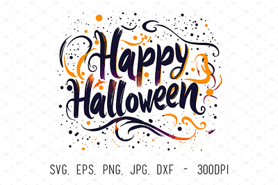 Happy Halloween Vector Text Art Illustration halloween happy halloween illustrations illustrator orange text art typography vector