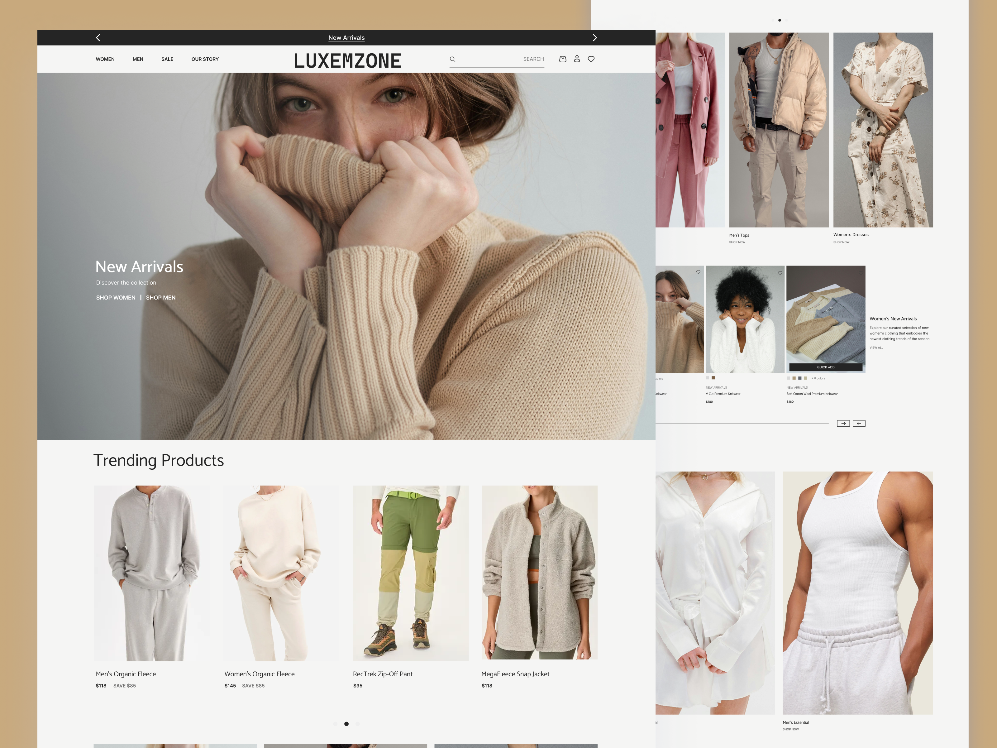 Luxemzone- Minimalist E-commerce Clothing cloth e commerce landing page product page ui ux uxui web design
