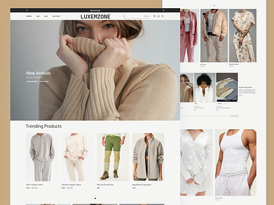 Luxemzone- Minimalist E-commerce Clothing cloth e commerce landing page product page ui ux uxui web design