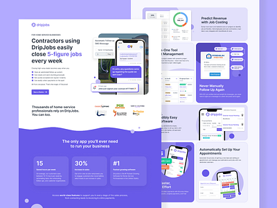 Dripjobs - Landing Page Design ad design cro homepage landing page paid media ppc design saas ui design webpage