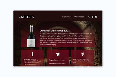 E-commerce Shop - Daily UI Challenge #012 12 bottle cellar challenge dailui12 dailyui ecommerce france glasseffect grape immersive immerssivedesign red rouge taste ui vin webdesign wine wineyard