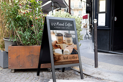 Lost Coffee A-Frame Sign aframe graphicdesign mockup sign