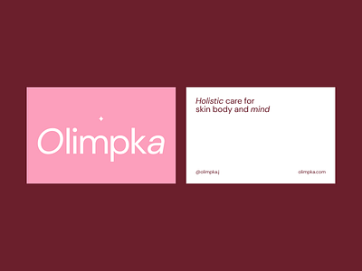 Olimpka | Brand identity design barnd identity branding business card design graphic design italics logo pink simple star