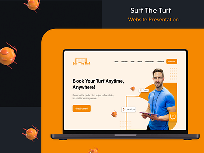 Website Presentation - Turf Booking App game helvetica neue sports app turf booking app ui design uiux user interface website portfolio website presentation