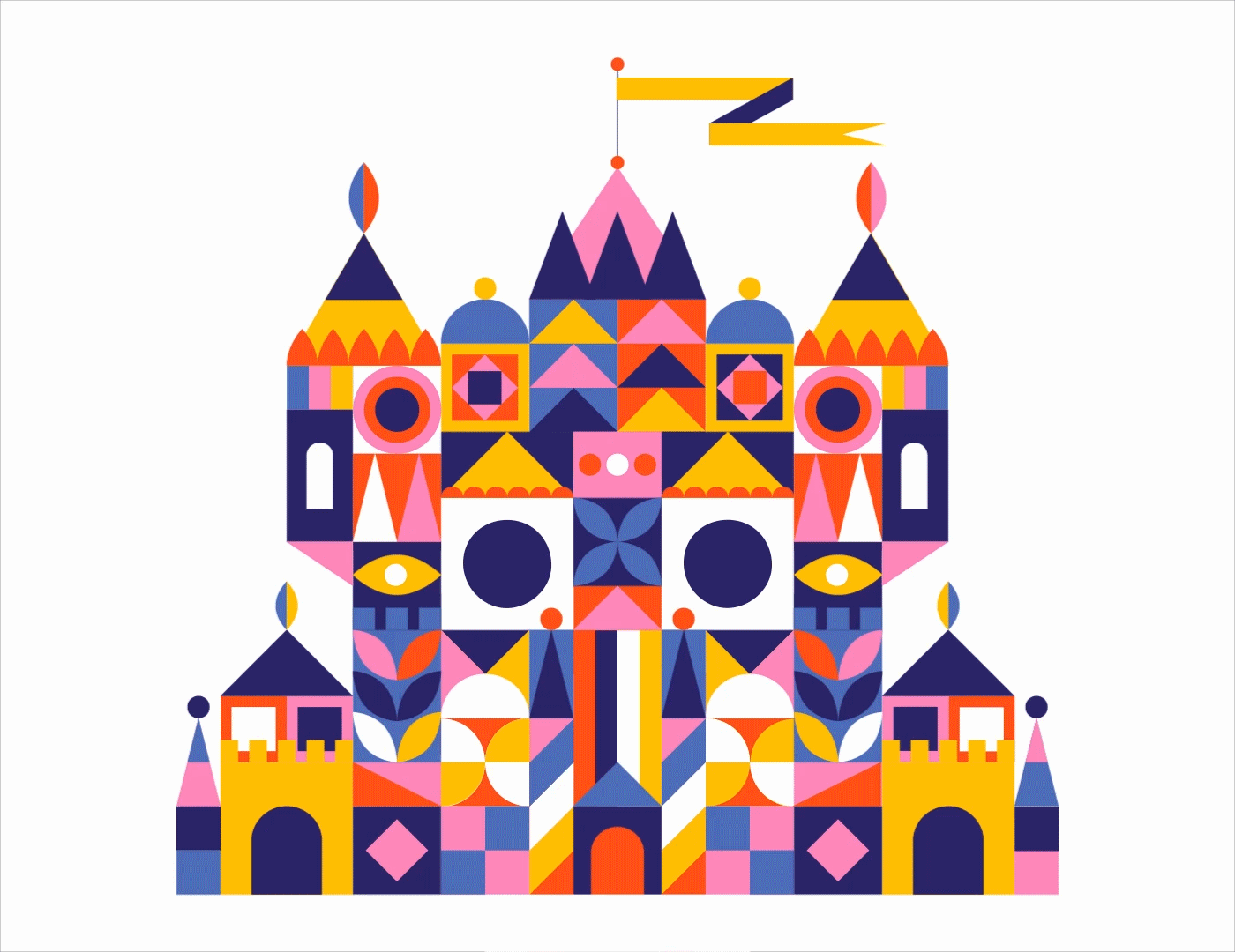 Funny castle animation castle drawing graphic design illustration motion graphics vector