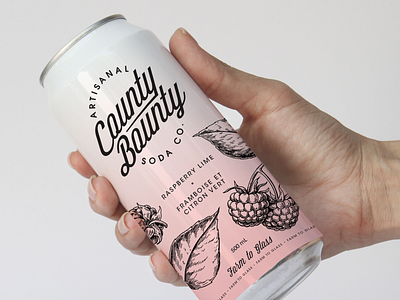 County Bounty Artisanal Soda Co. beverage beverage design bounty can design county fruit packaging design