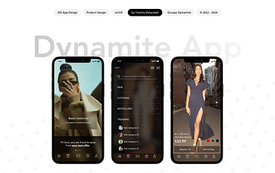 Dynamite iOS App Redesign app e commerce fashion ios product design ui ux