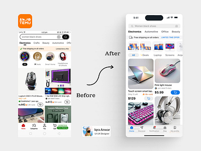 Temu transformation using Apple's Human Interface Guidelines app design app inspo apple dribble design e commerce human interface guidelines mobile ui temu