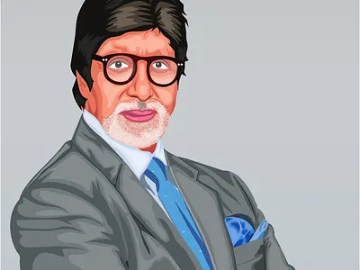 The Indian Actor Amitabh Bachhan 2024 2d design 2d illustraition 2d vector amitabh bachhan design digital portrait illustration illustrator india india designer portrait vector