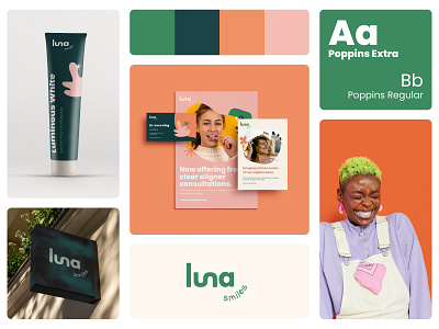 Luna Smiles – Brightening the Dental Experience branding dentist dentistry design graphic design health healthcare logo medical mobile stationary typography ui ux web web design website