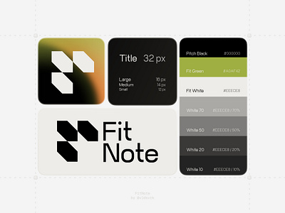 Visual Identety for Fit Note brand identity brand refresh branding clean design color palette design inspiration design system digital design fitness app fitness brand graphic design logo design minimal design modern design product design typography ui ux visual identity