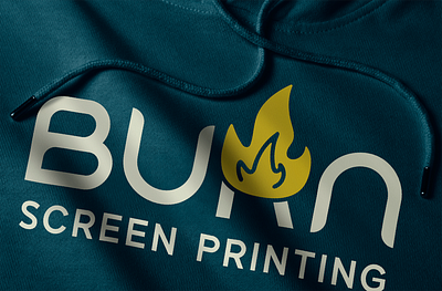 BURN SCREEN PRINTING brand concept brand inspiration branding graphic design illustration logo mark typography visual identity