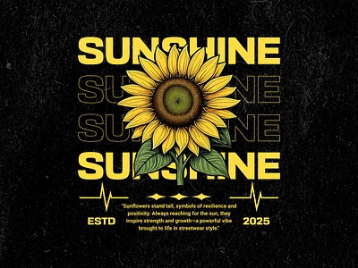 Sunflower streetwear branding graphic design illustration minimal typography product design streetwear sunflower t shirt design typography vector